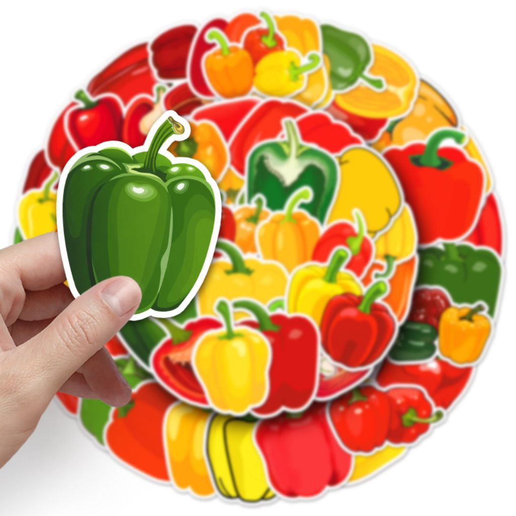 

[50 Pcs] DECO STICKER | STICKER DIY | JURNAL AESTHETIC [DS-194] PAPRIKA FRUITS BUAH-BUAHAN SAYURAN Sticker Koper, HP Laptop Tumbler Komputer