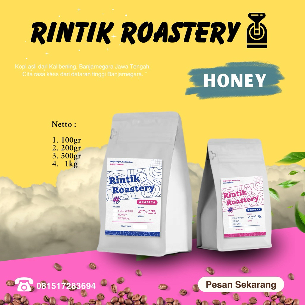 

BIJI KOPI ARABICA HONEY KALIBENING, BANJARNEGARA 100% ORGANIC BEANS 200gr