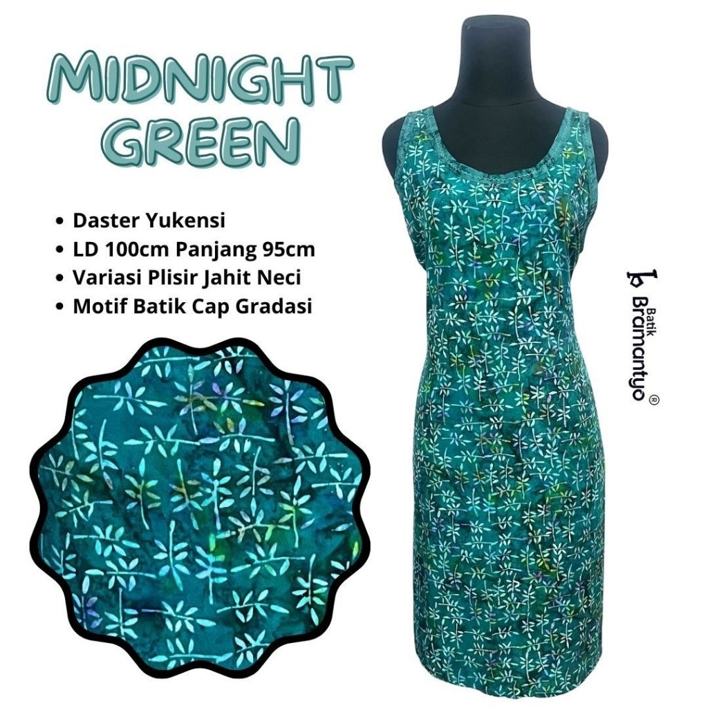 Bramantyo Store - Gandul LD 100cm Daster Batik Cap Batik Solo Daster Tanpa Lengan Anti Luntur Anti M