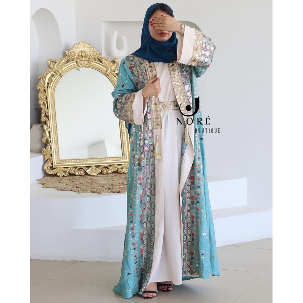 jalabiya dubai dress inner outer 3in1