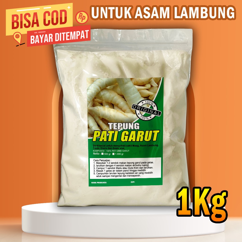 

Tepung Pati Garut Obat Maag / Tepung Garut Kwalitas Premium 1kg Untuk Asam Lambung