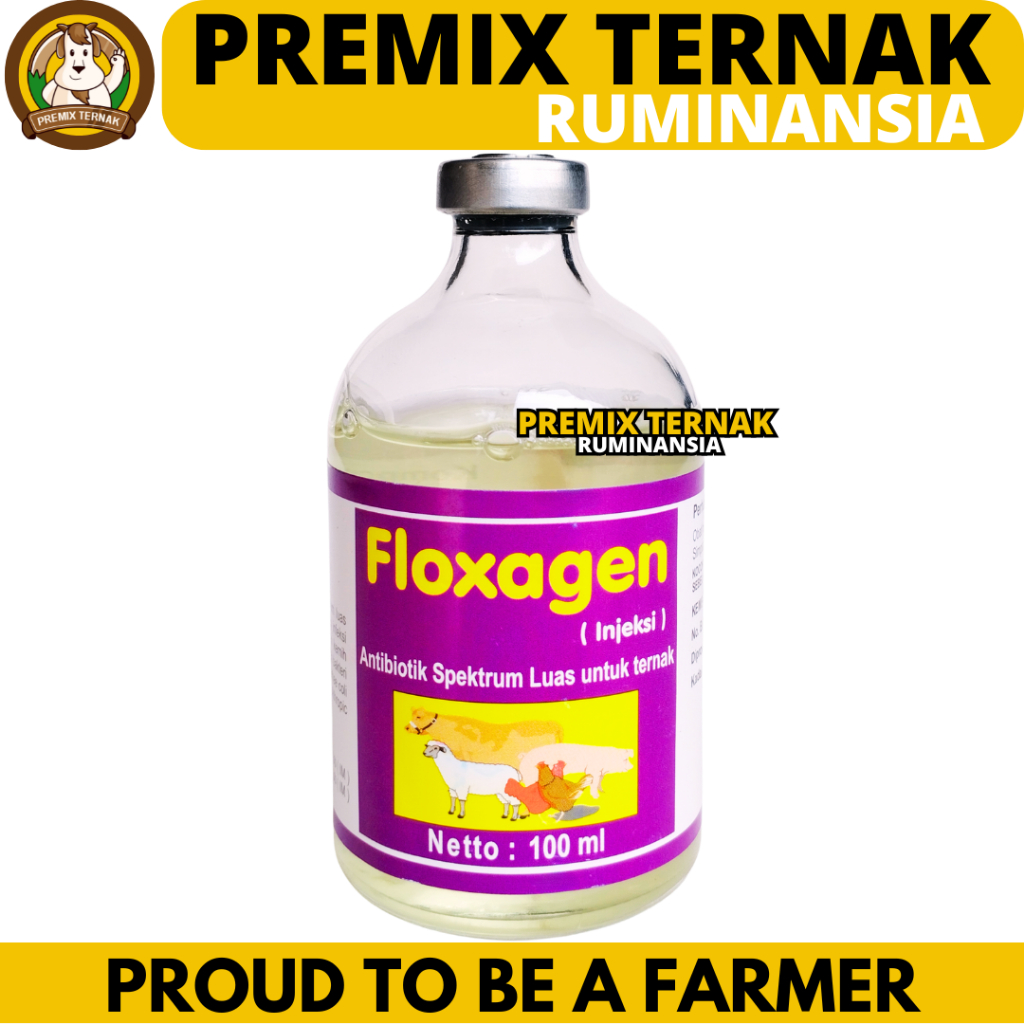 FLOXAGEN 100ML - Obat Hewan Mengatasi Infeksi Pernafasan Untuk Ternak Sapi Babi Kambing Unggas