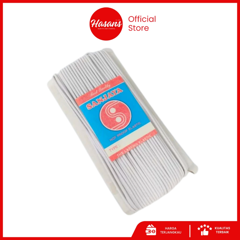 Tali Karet Elastis / Tali Gelang Karet / Tali Elastis Bulat Putih / Tali Karet Bulat 2mm Tkb01 Pu