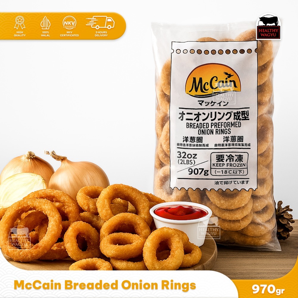 

Breaded Onion Rings Frozen Food 900gr Healthy Wagyu