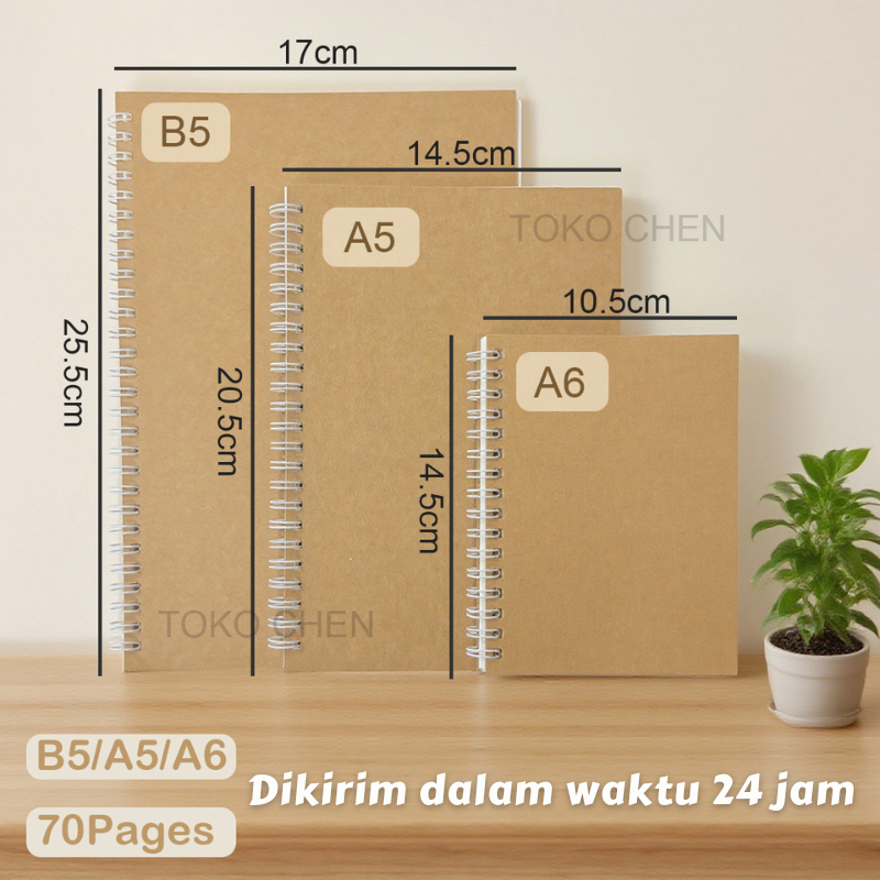

Buku Tulis Catatan Notebook Jurnal isi 70 Lembar Cover Kulit sapi Blank Spiral Transparant PST