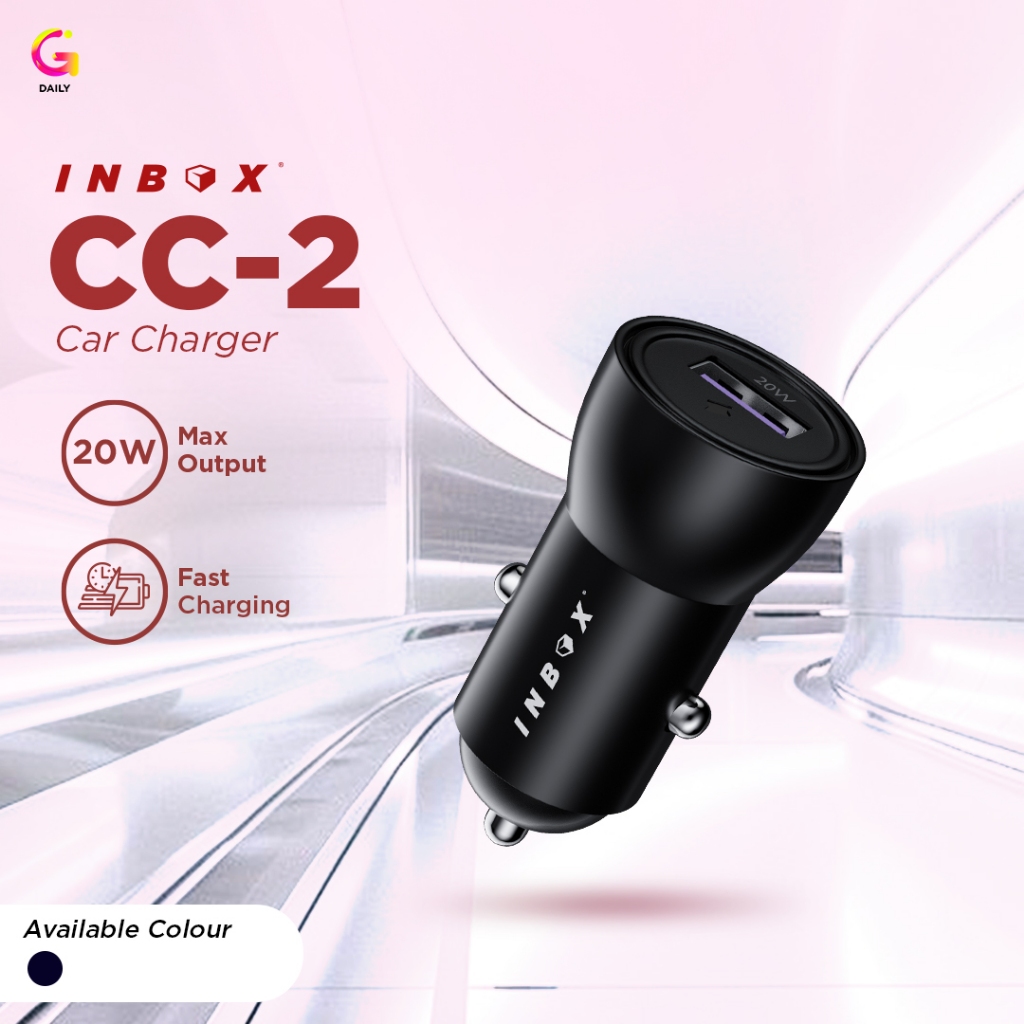 Inbox Car Charger Mobil CC-2 USB Fast Charging 20W