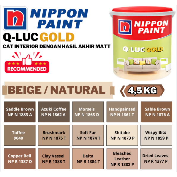 NIPPON Q LUC GOLD 4,5 KG CAT TEMBOK WARNA BEIGE DAN NATURAL PART 2