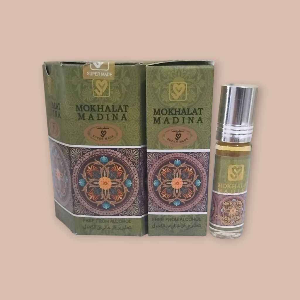 Parfum Mukhalat Madinah 6 ml Perbox Original isi 6 botol Parfum Roll On Non Alkohol Parfum Supermade