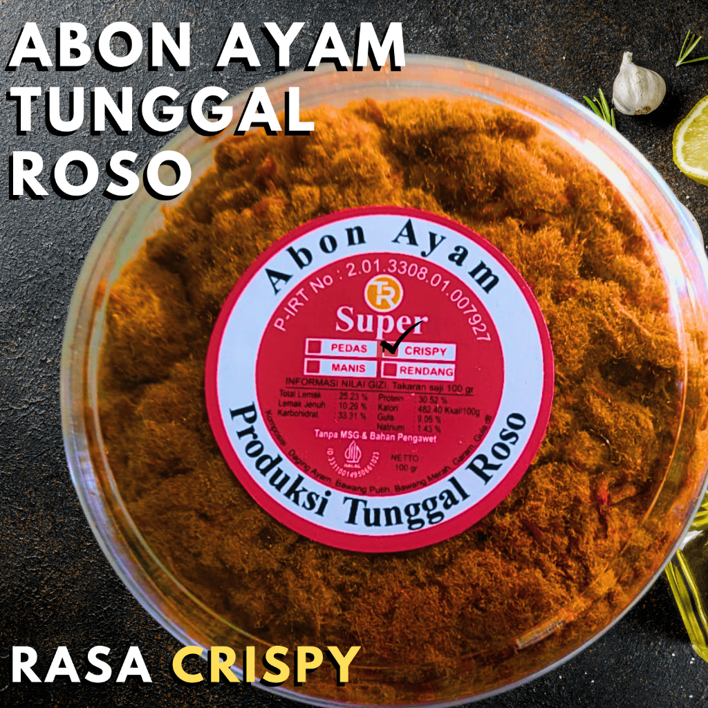 

Abon Ayam Tunggal Roso // Rasa Crispy // Kemasan Toples 100 gr