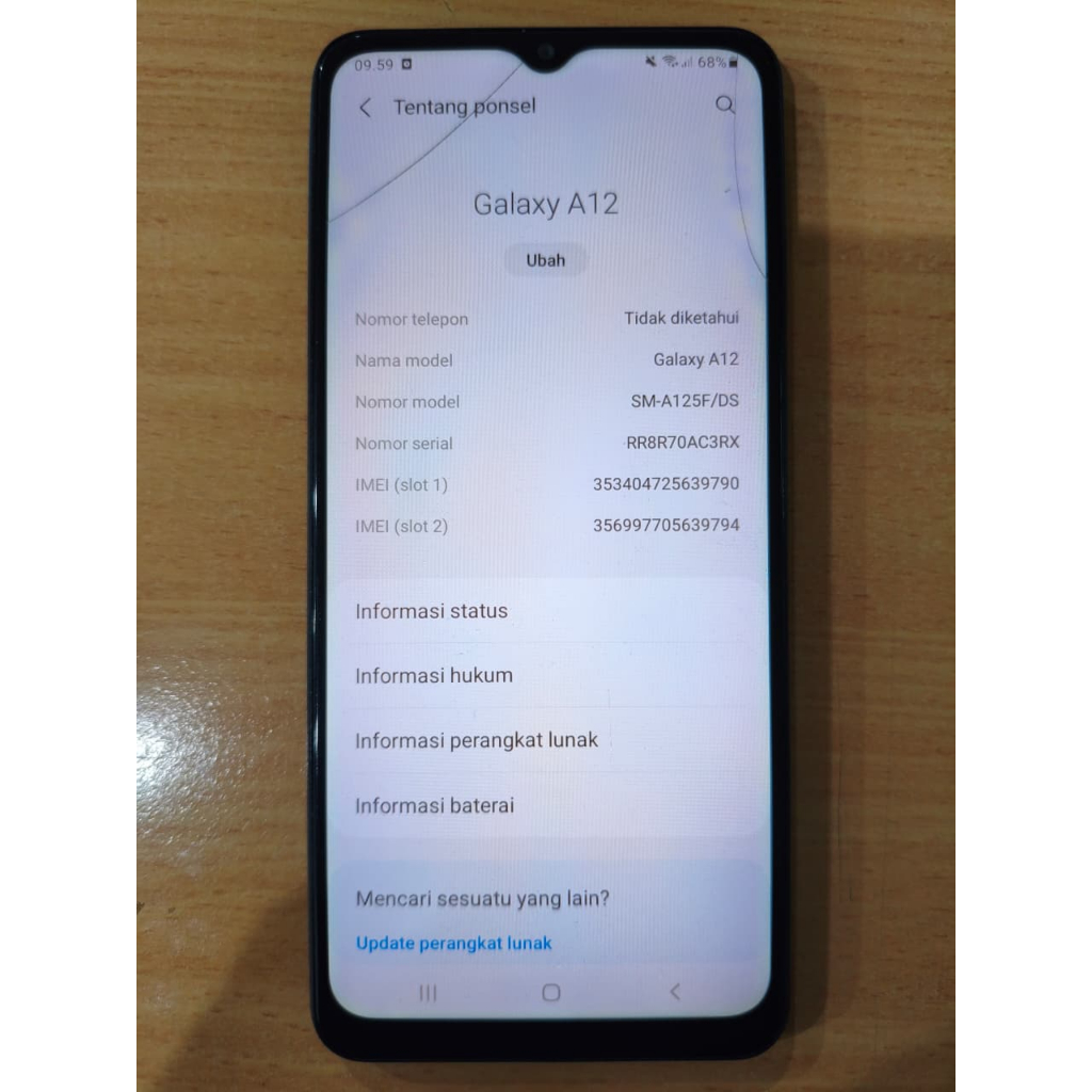 Hp Samsung Galaxy A12 Bekas Pemakaian Pribadi