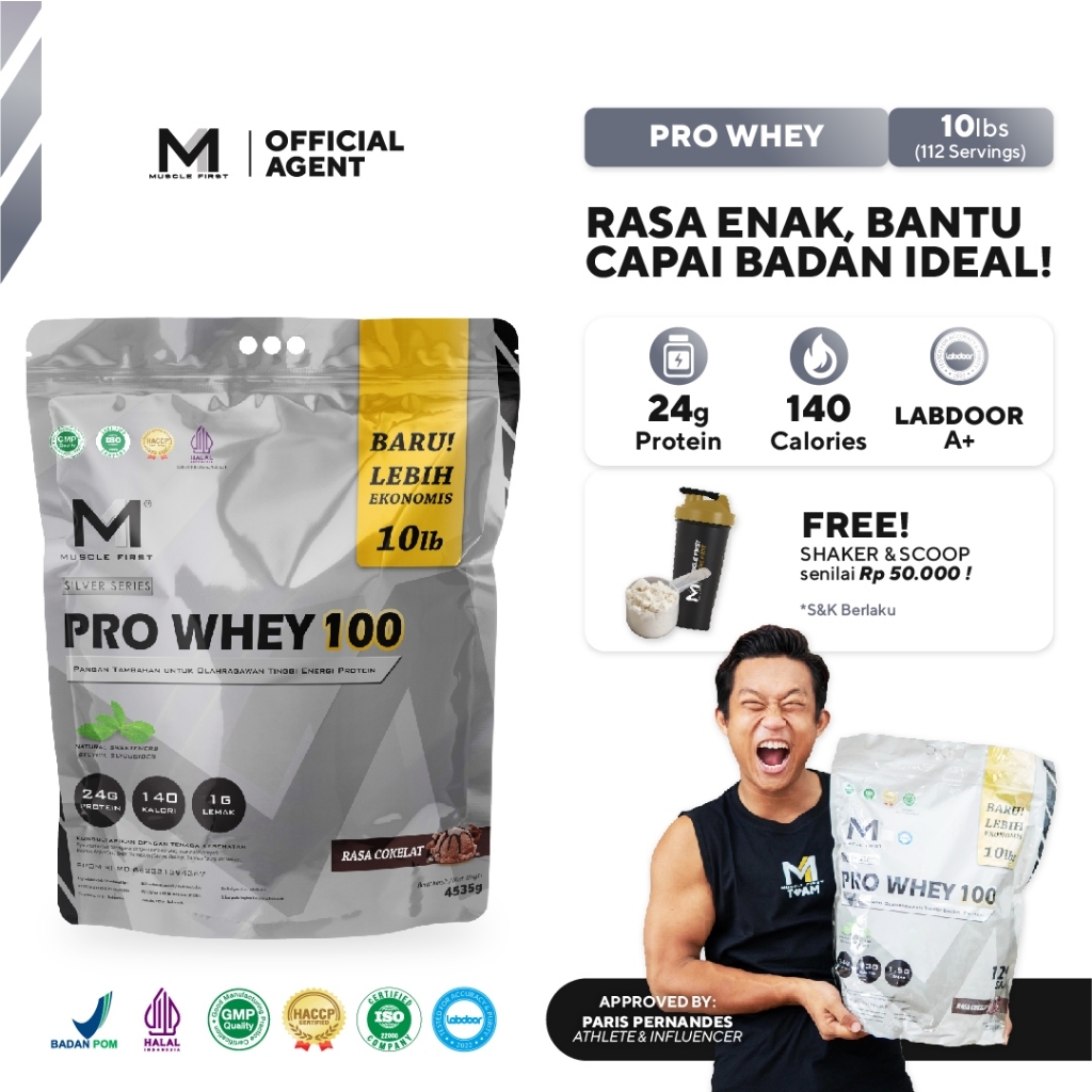 Muscle First Pro Whey 100 10lbs Cokelat 4500gr Whey Protein