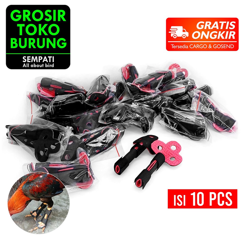 SEMPATI GROSIR Sepatu Ayam Anti Bubul Bahan Spon Isi 10 Pcs Sepatu Bungkus Bubul Kaki Ayam Jago Laga