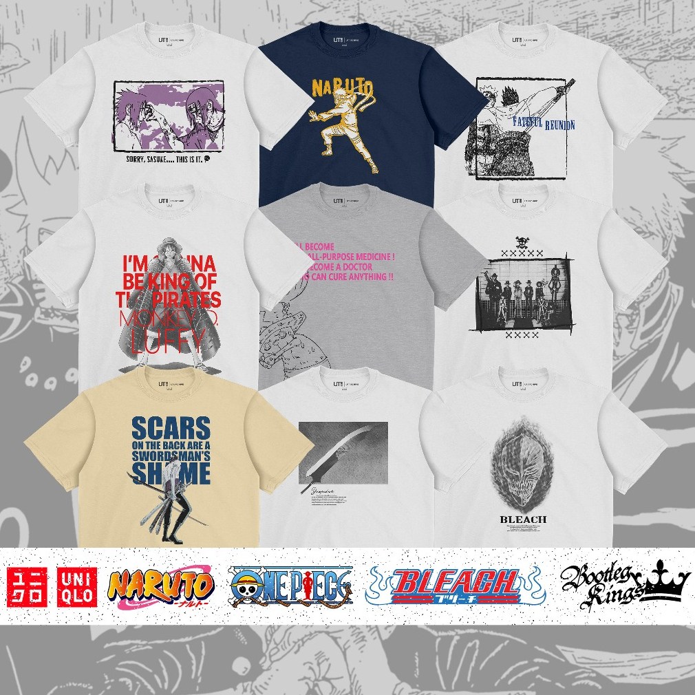 [HOT] UNIQLO X NARUTO ONE PIECE BLEACH ANIME UT GRAPHIC T-SHIRT | MATERIAL 24s COTTON COMBED ASLI | 