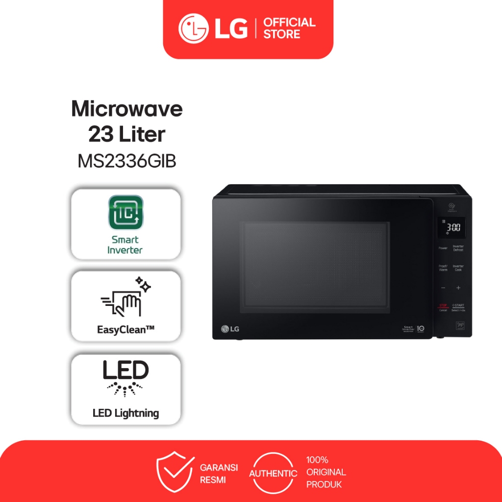 LG NeoChef Microwave Solo 23L - EasyClean -Smart Inverter - Smart Diagnosis - MS2336GIB