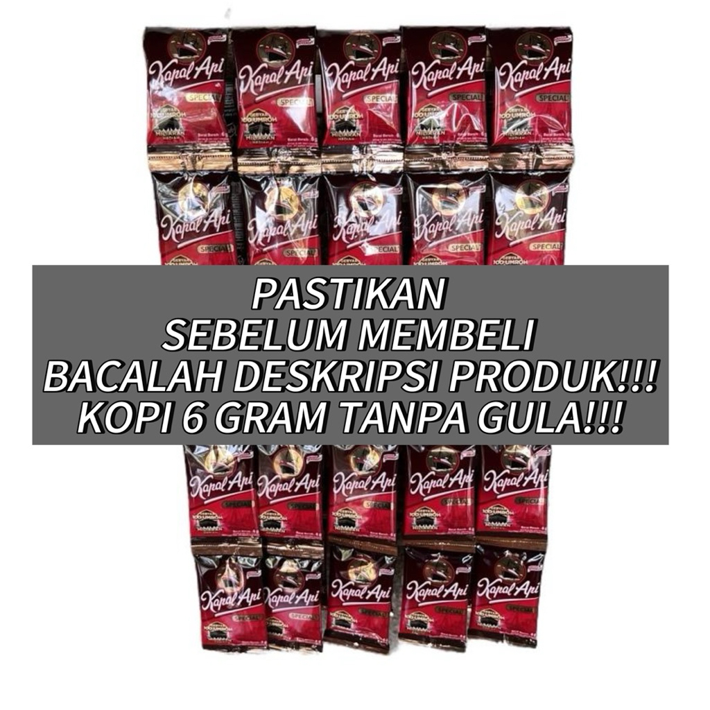 

KOPI KAPAL API 1 RENCENG ISI 10 PCS TANPA GULA BERT 6 GRAM COFFE TANPA GULA