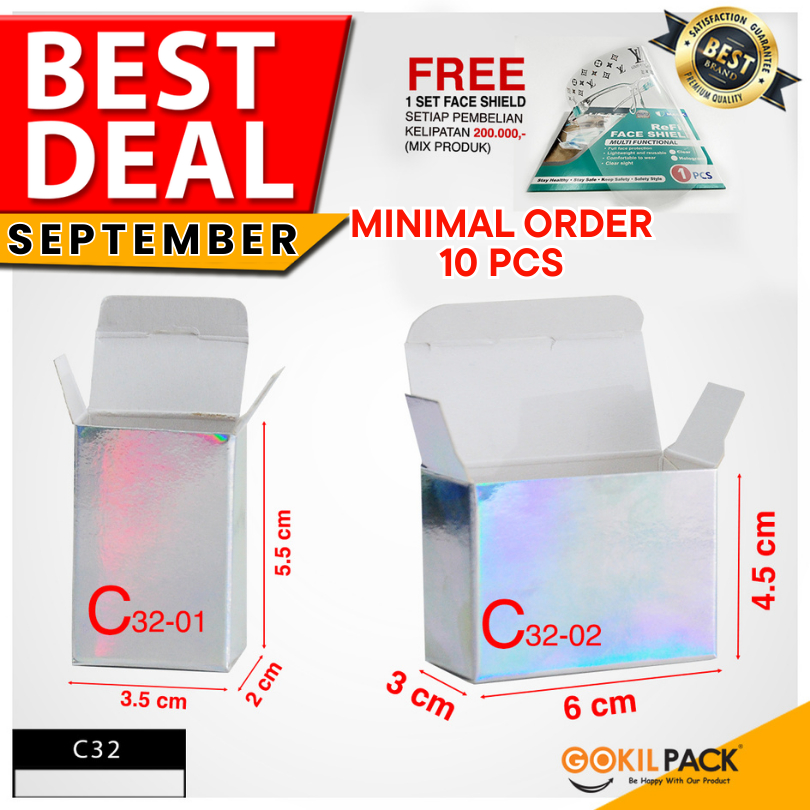 

Kotak Souvenir Kecil - Kotak Hadiah Bahan Hologram Silver Uk 3,5x2x5,5 cm - C32