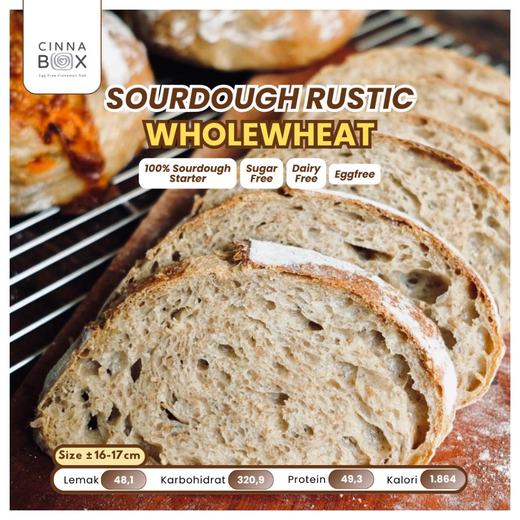 SOURDOUGH RUSTIC WHOLEWHEAT/GANDUM/TANPA ISI