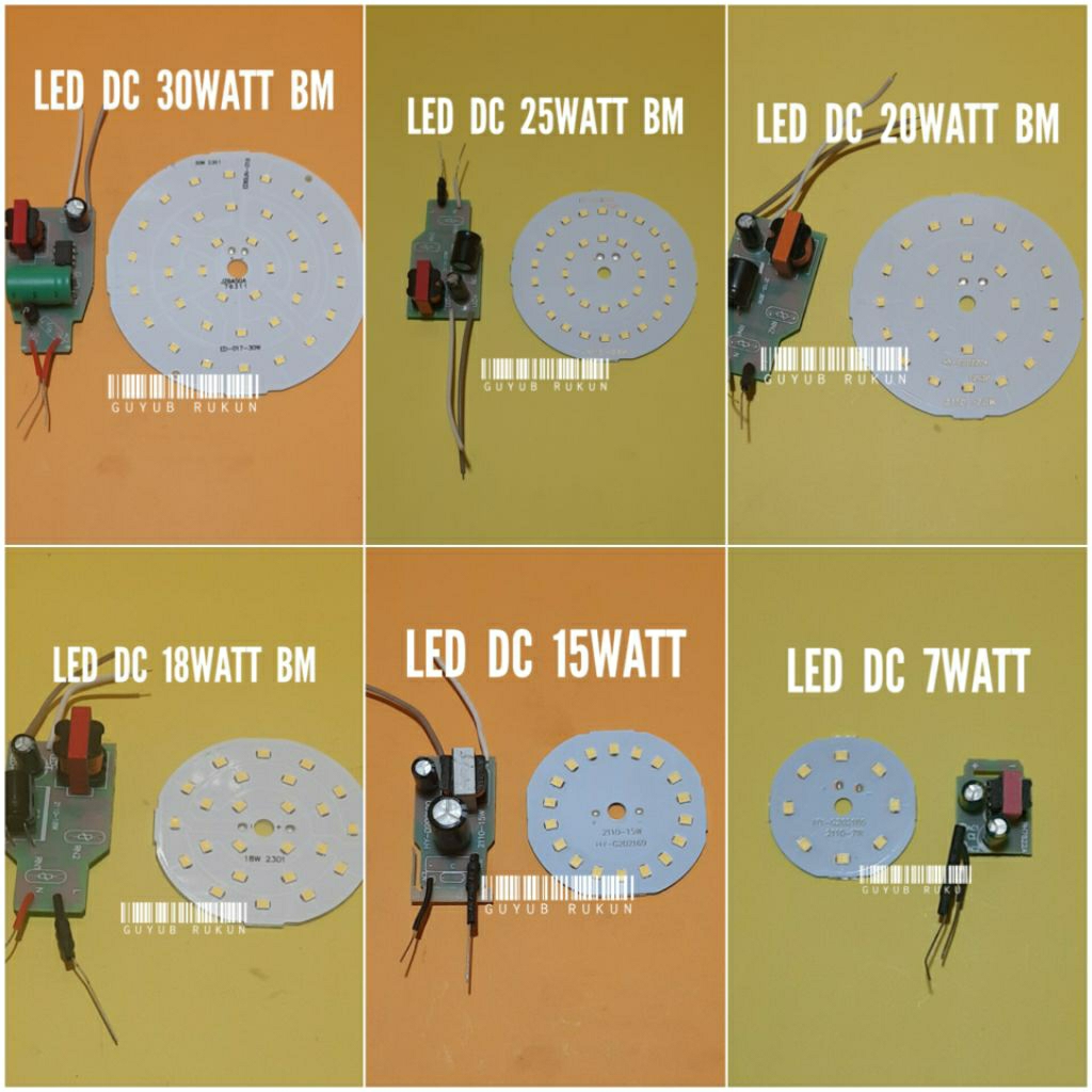 PCB + DRIVER LED DC 5WATT -  30WATT SERI BM