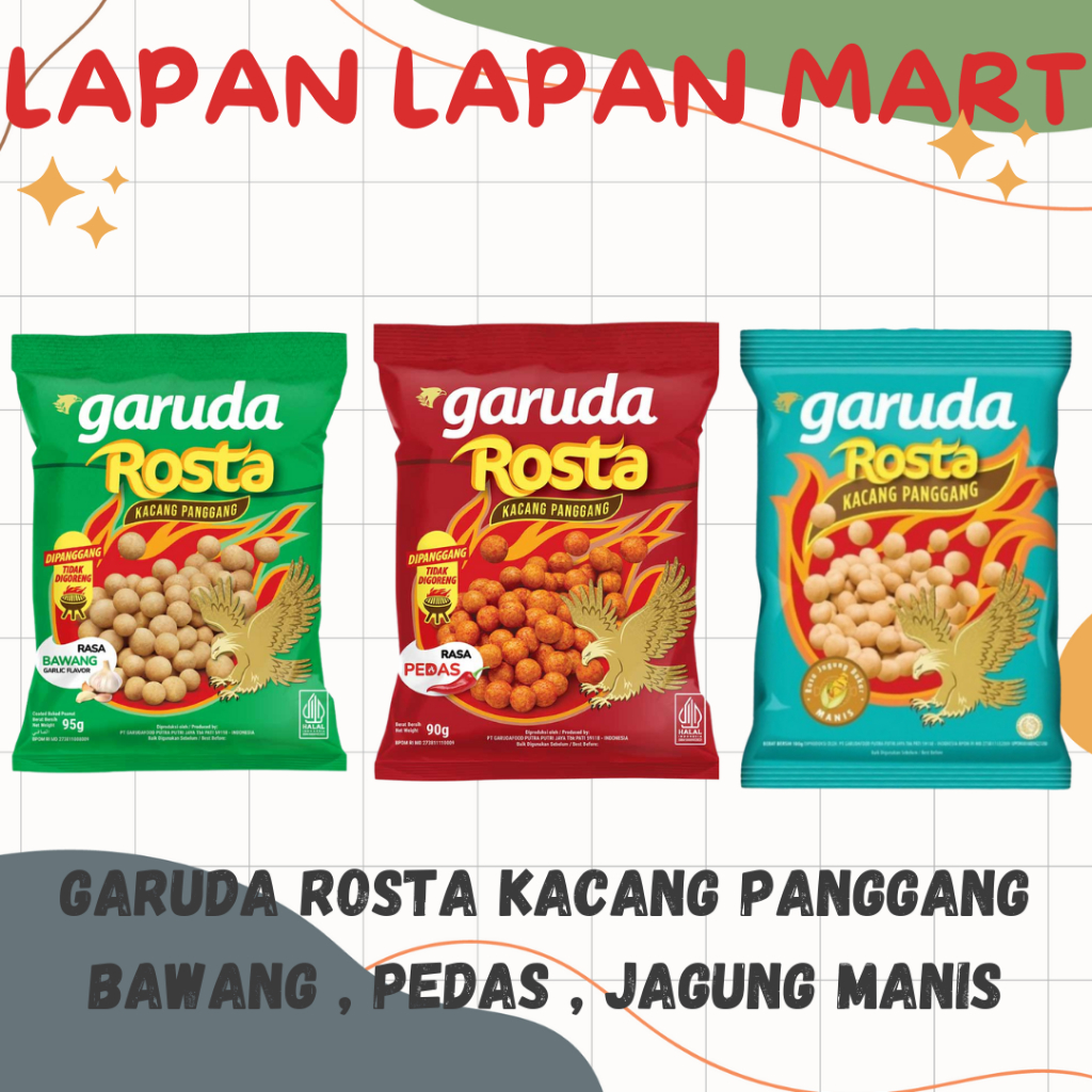 

Garuda Rosta Kacang Panggang Bawang Pedas Jagung Manis
