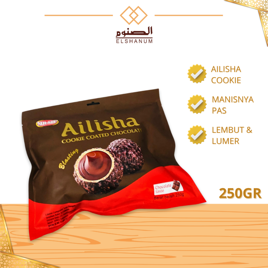 

Coklat Ailisha Cookie Coated Chocolate 200gr Premium Original Arab, shabani store