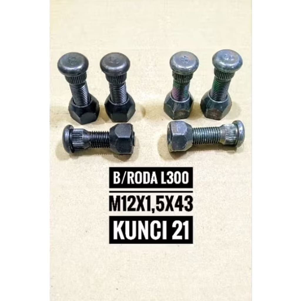 baut roda L300 m12x1,5x43 kunci 21