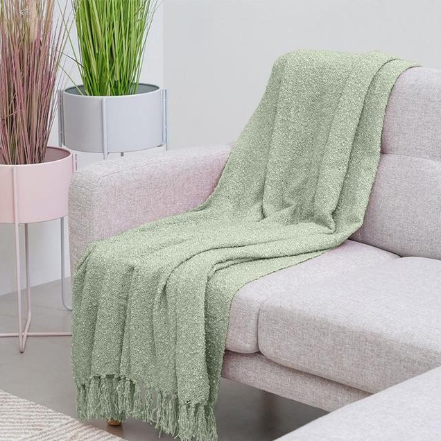 125X150 Cm Selimut Throw Einne Boucle - Hijau Informa