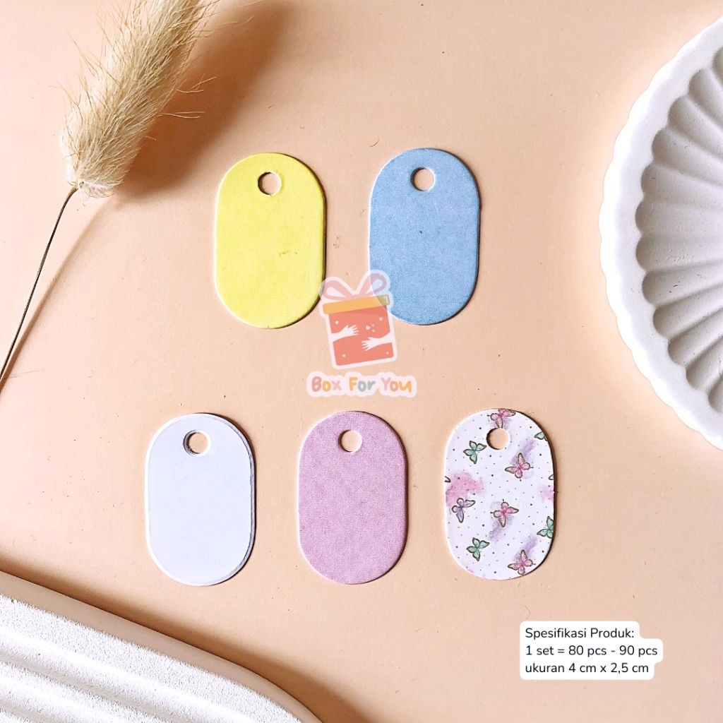 

label hantag warna warni 5cm