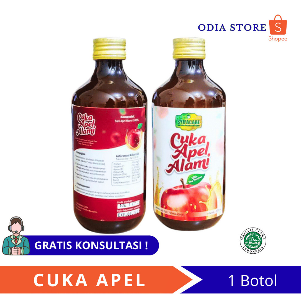 

Cuka Apel Alami Syifacare 330 ML 100% Sari Buah Apple