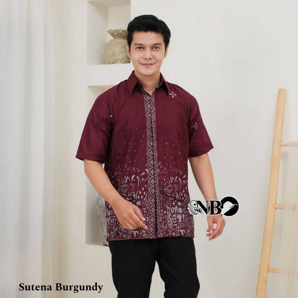 kemeja batik lengan pendek modern
