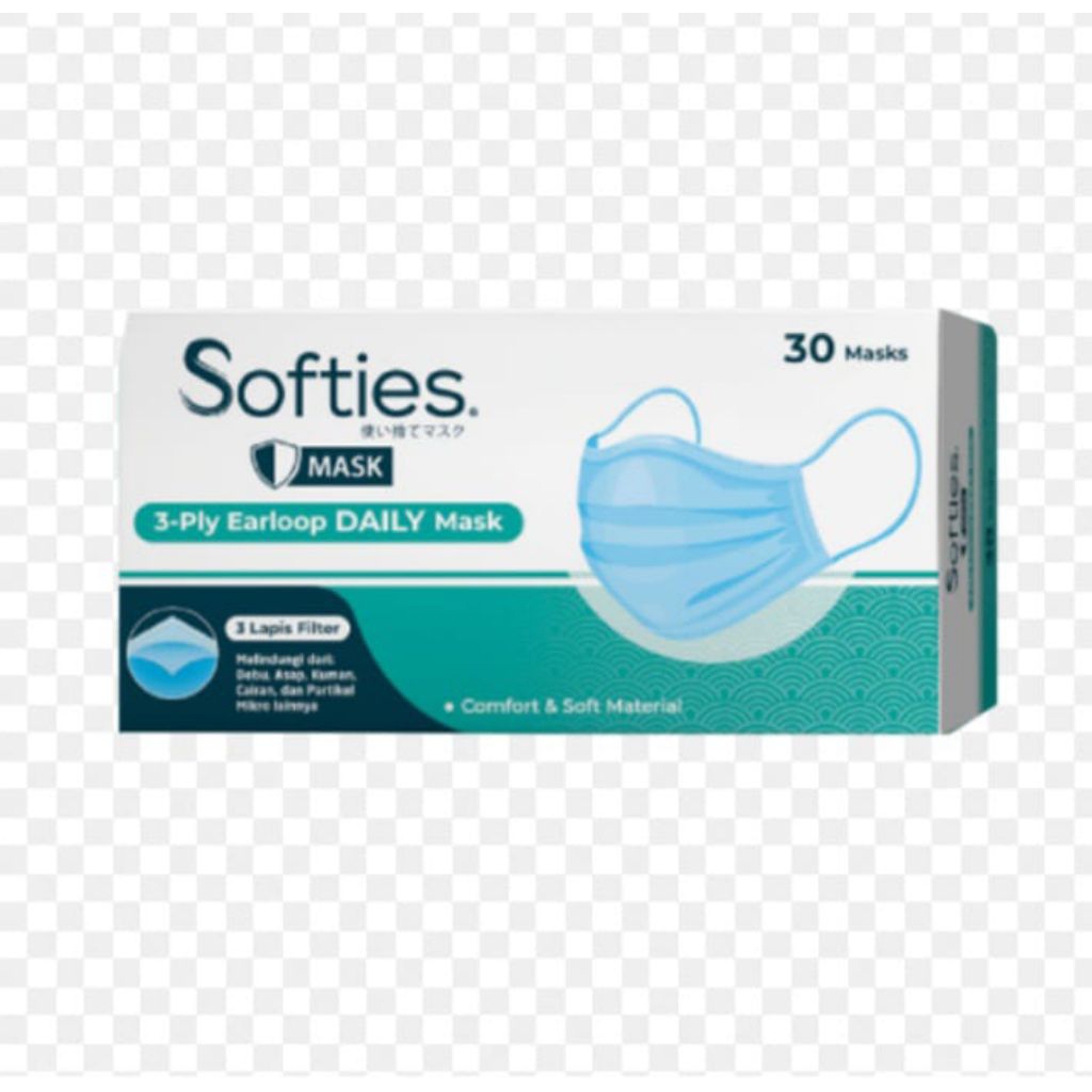 MASKER SOFTIES DAILY MASK POLOS HARGA/BOX 30'S