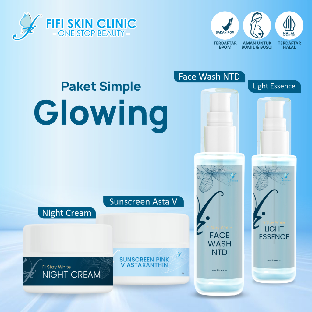 Paket Basic Glowing by dr Fifi Festiany Fifi Skin Clinic / Melembabkan / Mencerahkan / Mengenyalkan