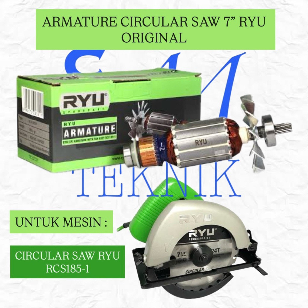 ARMATURE ANKER MESIN CIRCULAR RYU RCS185 -1 ANGKER MESIN POTONG KAYU 7INCH RYU ORIGINAL