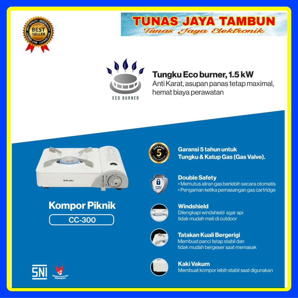 KOMPOR GAS PORTABLE CC-300 MIYAKO / MIYAKO KOMPOR PORTABLE CC 300 / MIYAKO CC-300