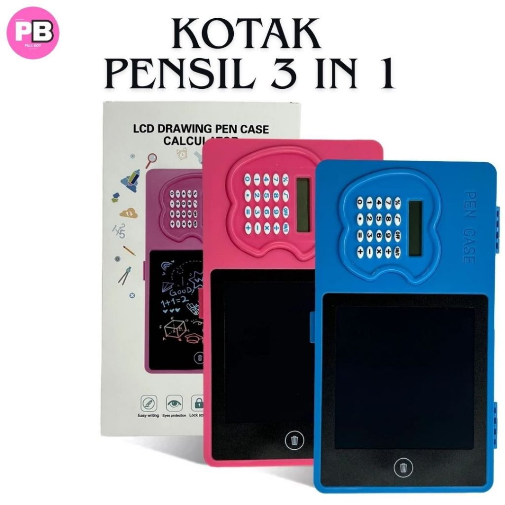 

Tempat Pensil Anak 3 In 1 Kotak Pencil Kalkulator Writing Pen Case Lcd