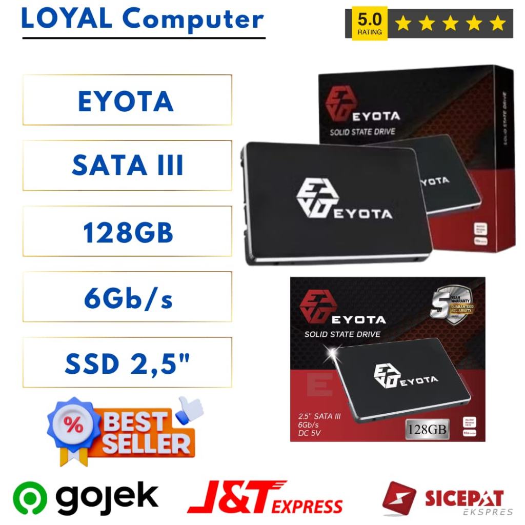 SSD EYOTA 128GB SATA III 2.5" 6GB/S GARANSI RESMI