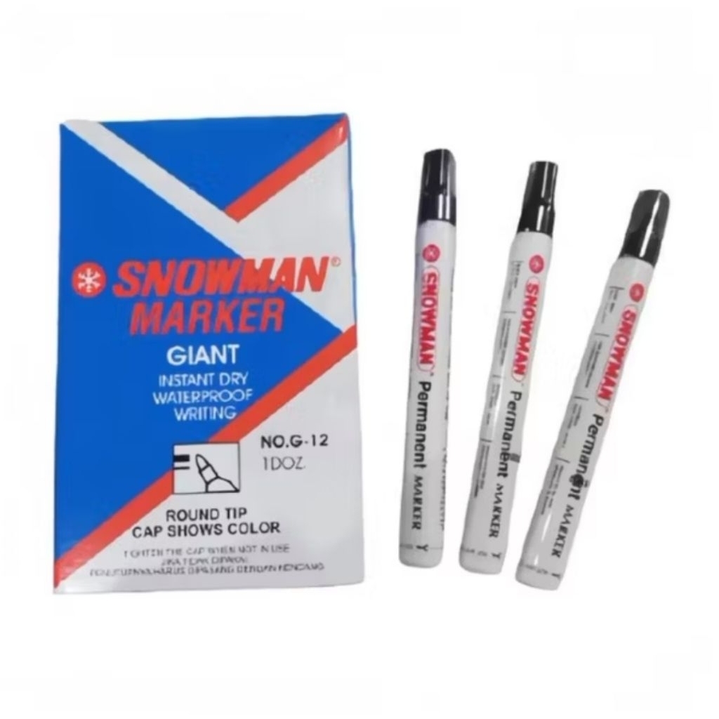 

Sf12-Satuan Spidol Snowman Permanent Marker Instan Dry Waterproof