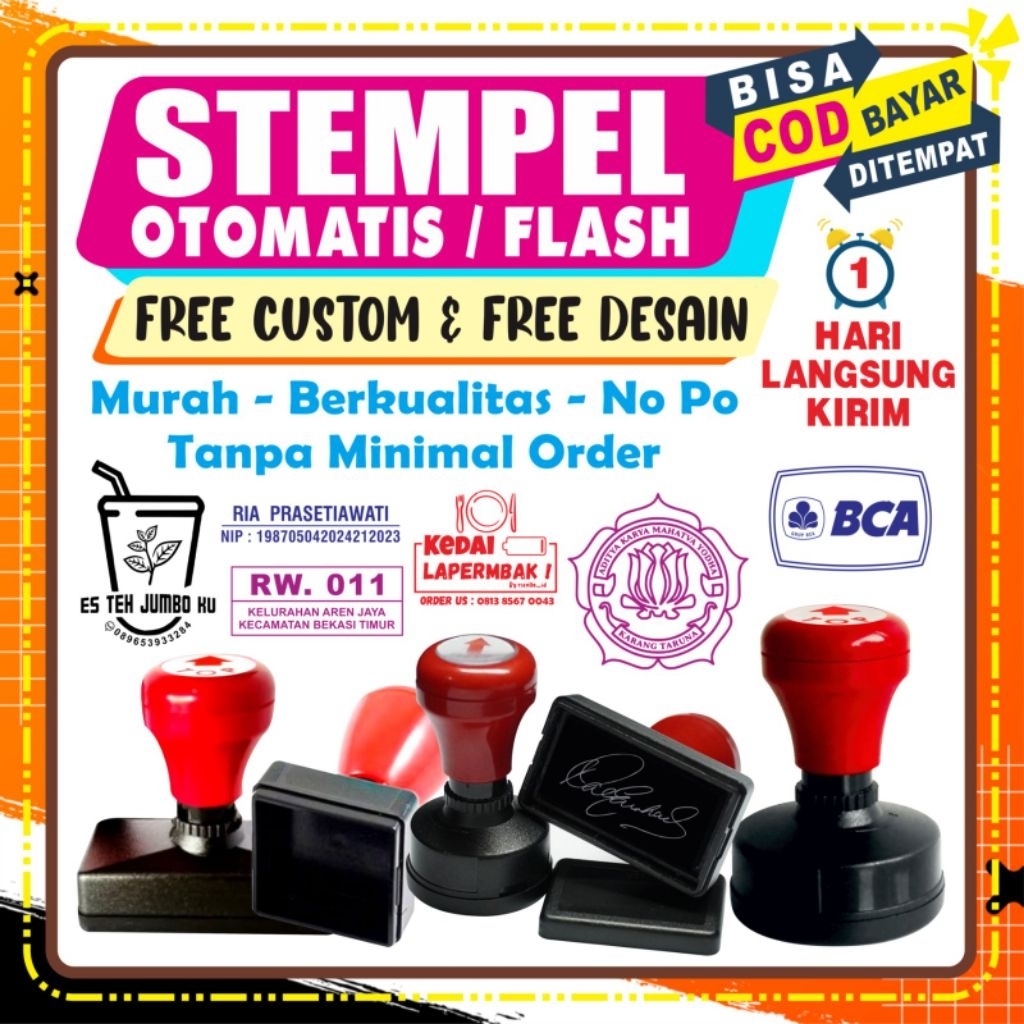 

Stempel Custom - Stempel Lunas - Stempel Nama - Stempel Logo - All Size - Free Design
