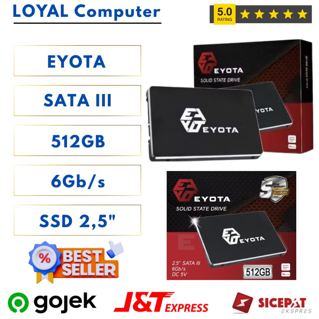 SSD EYOTA 512GB SATA III 2.5" 6GB/S GARANSI RESMI