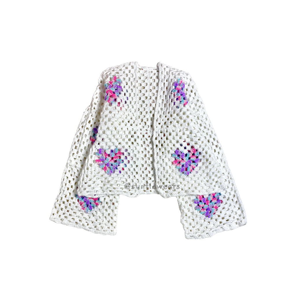 Cardigan Granny Love Crochet Handmade