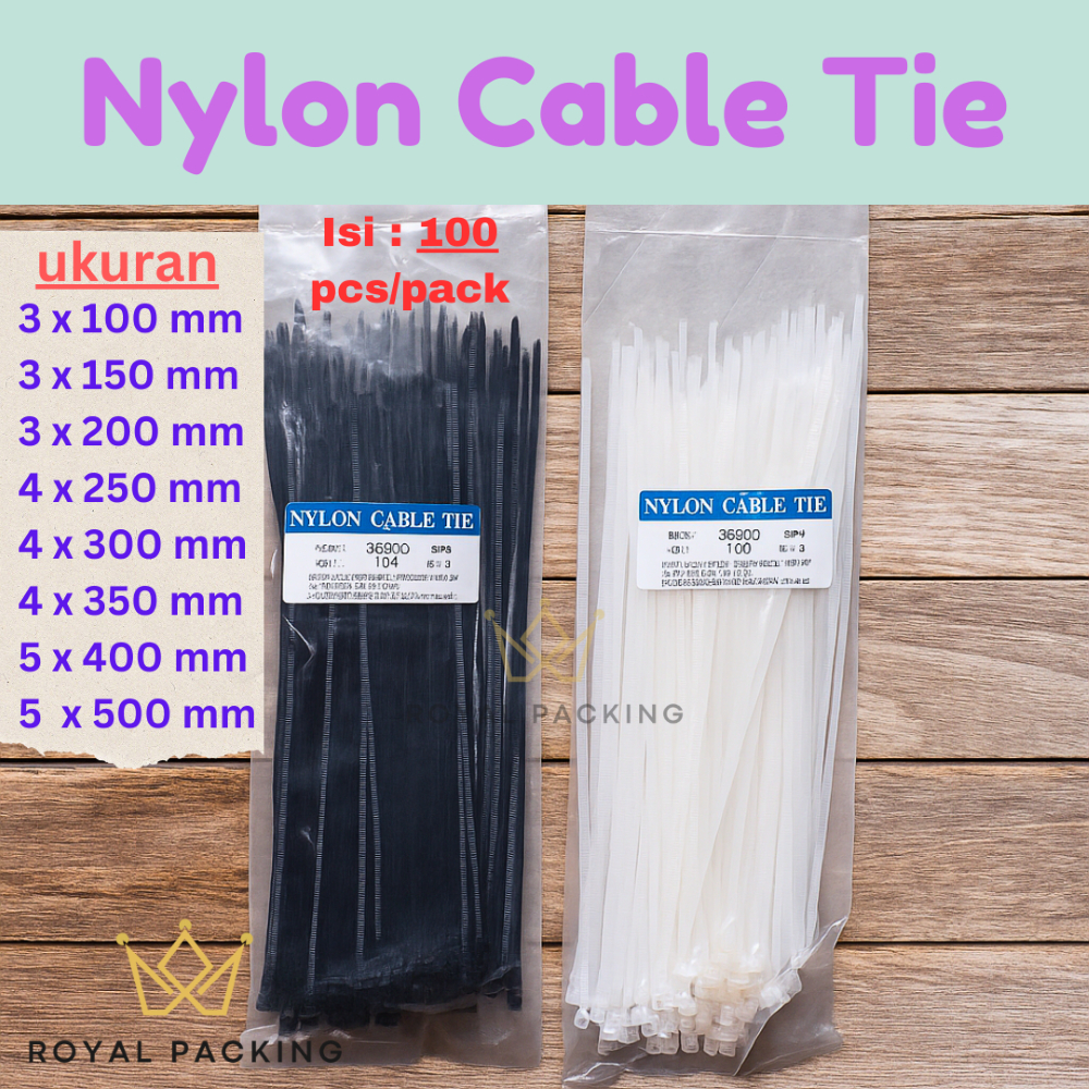 

[RP] Kabel Ties 10cm 15cm 20cm 25cm 30cm 40cm 50cm Hitam Putih / Nylon Cable Tie Kable Tis