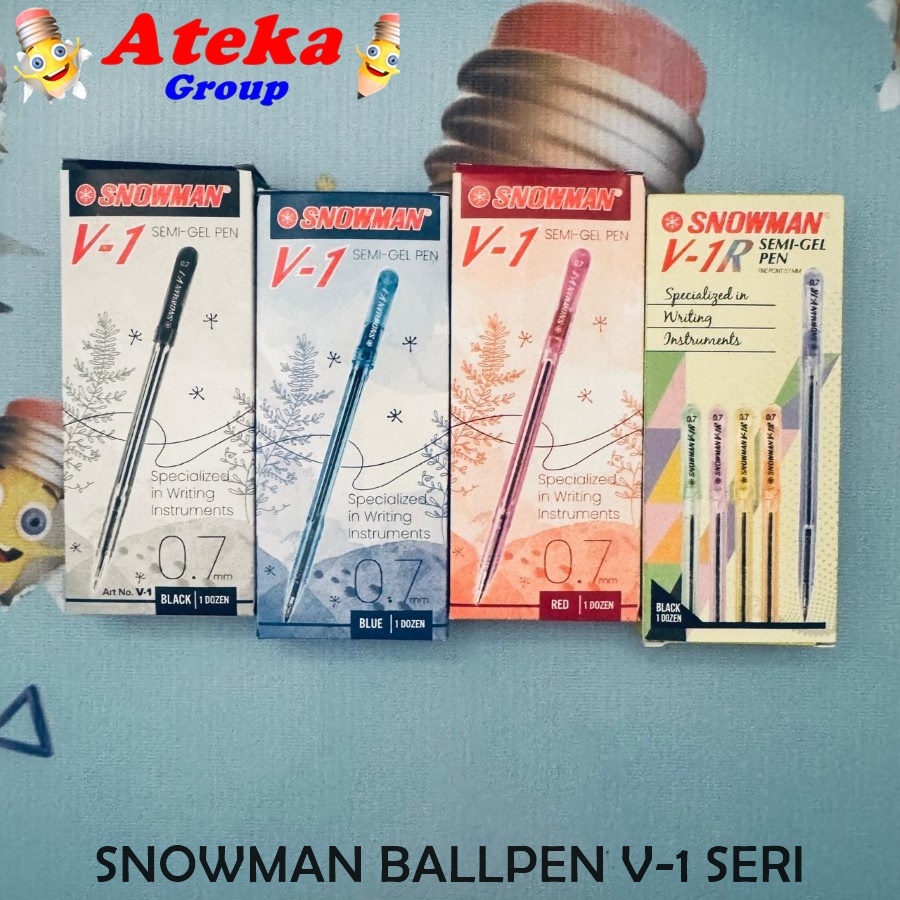 

[BOX/12PCS] SNOWMAN BALLPOINT V-1 V-1R PULPEN