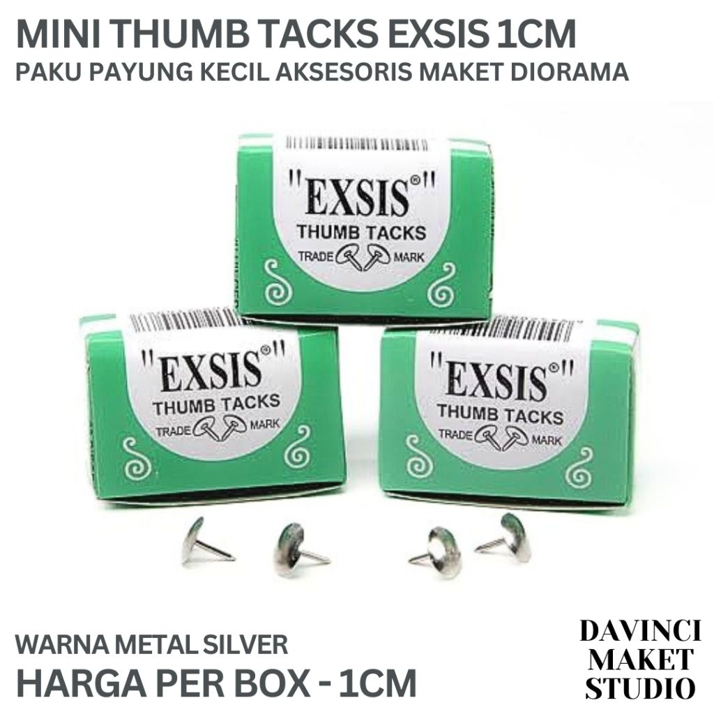 

Exsis Paku Payung Kecil 1cm Bahan Maket Miniatur Diorama - Thumb Tacks Mini