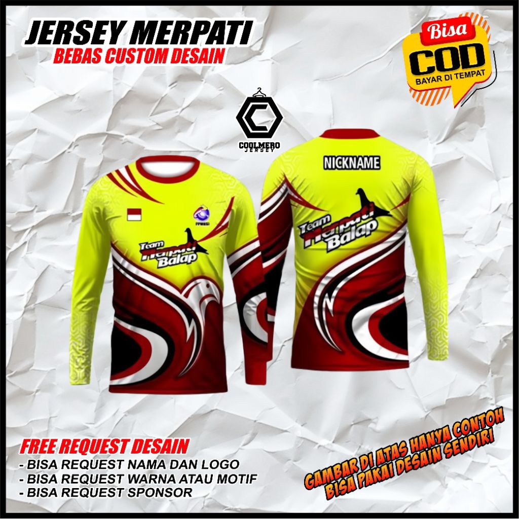 (FREE REQUEST) JERSEY MERPATI LENGAN PANJANG TERIMA REQUEST EDIT DESIGN