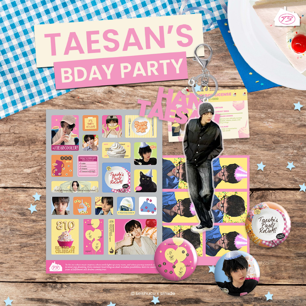 [READY STOCK] TAESAN BDAY KIT - Sticker, Pin, ID Photo