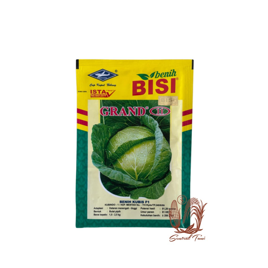 Benih Kubis F1 Hibrida GRAND 11 15gram - Cap Kapal Terbang / Benih Kubis Grand 11
