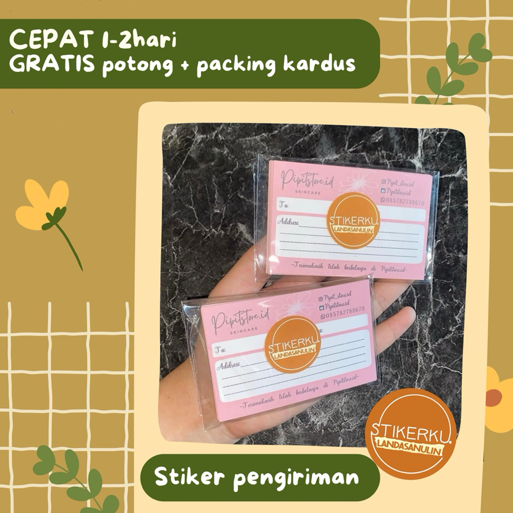 

Cetak stiker label pengiriman doff matte