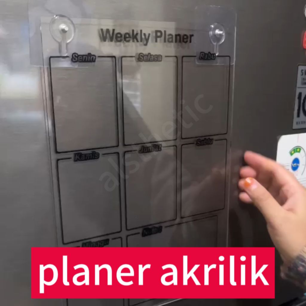 

akrilik planer ukuran A3 & A4 ,bisa di tempel di kulkas , dinding dll