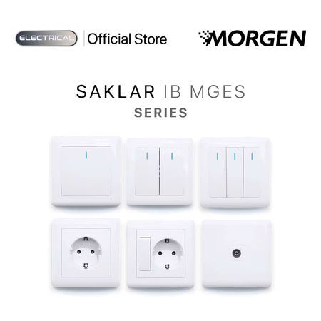 MORGEN IB MGES SERIES : STOP KONTAK, STOP KONTAK + SAKLAR, SAKLAR ENGKEL, SAKLAR SERI, SAKLAR TRIPLE