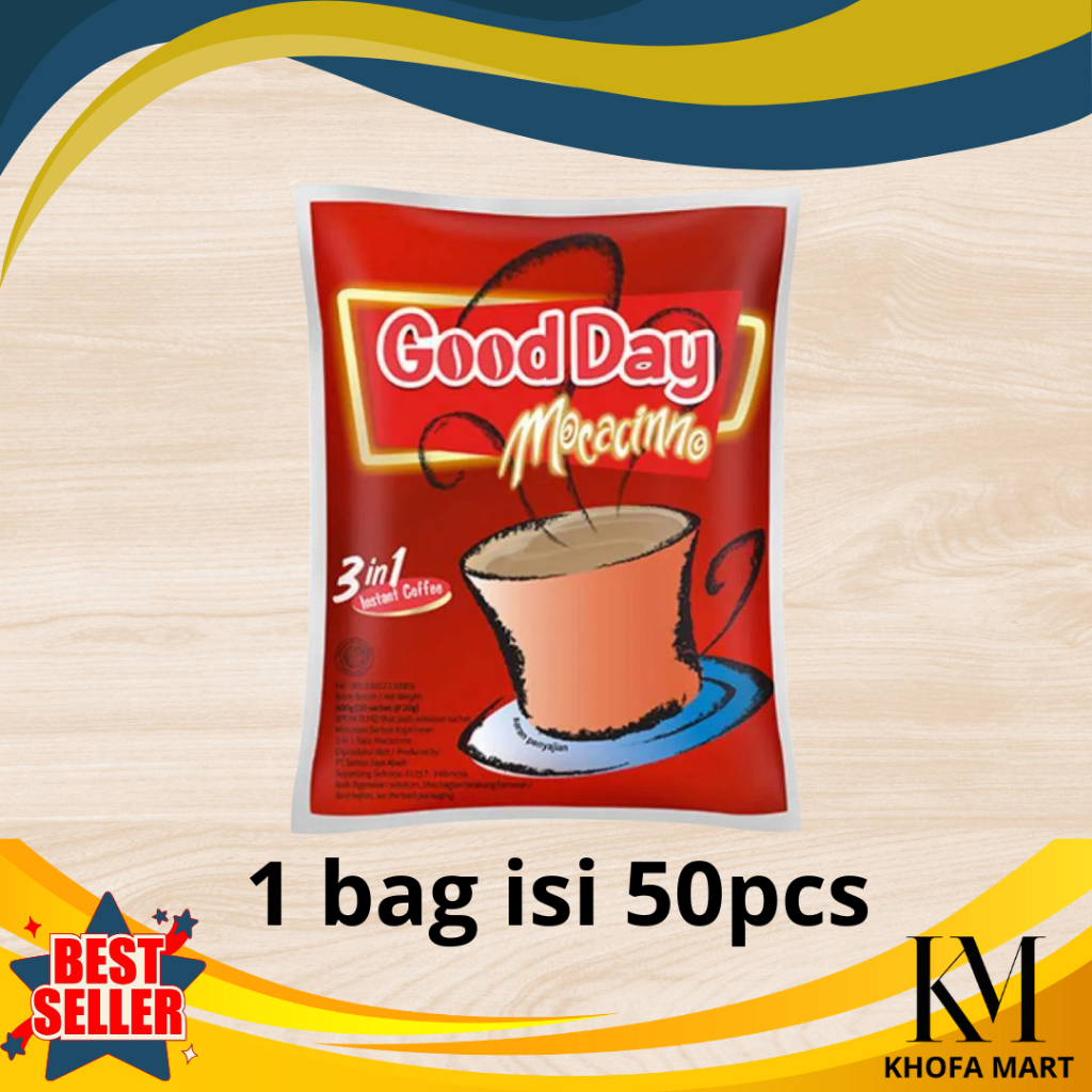

Good Day Mocacinno (Good Day Merah) – 1 Pak Isi 50 Sachet @20g | Original & Fresh