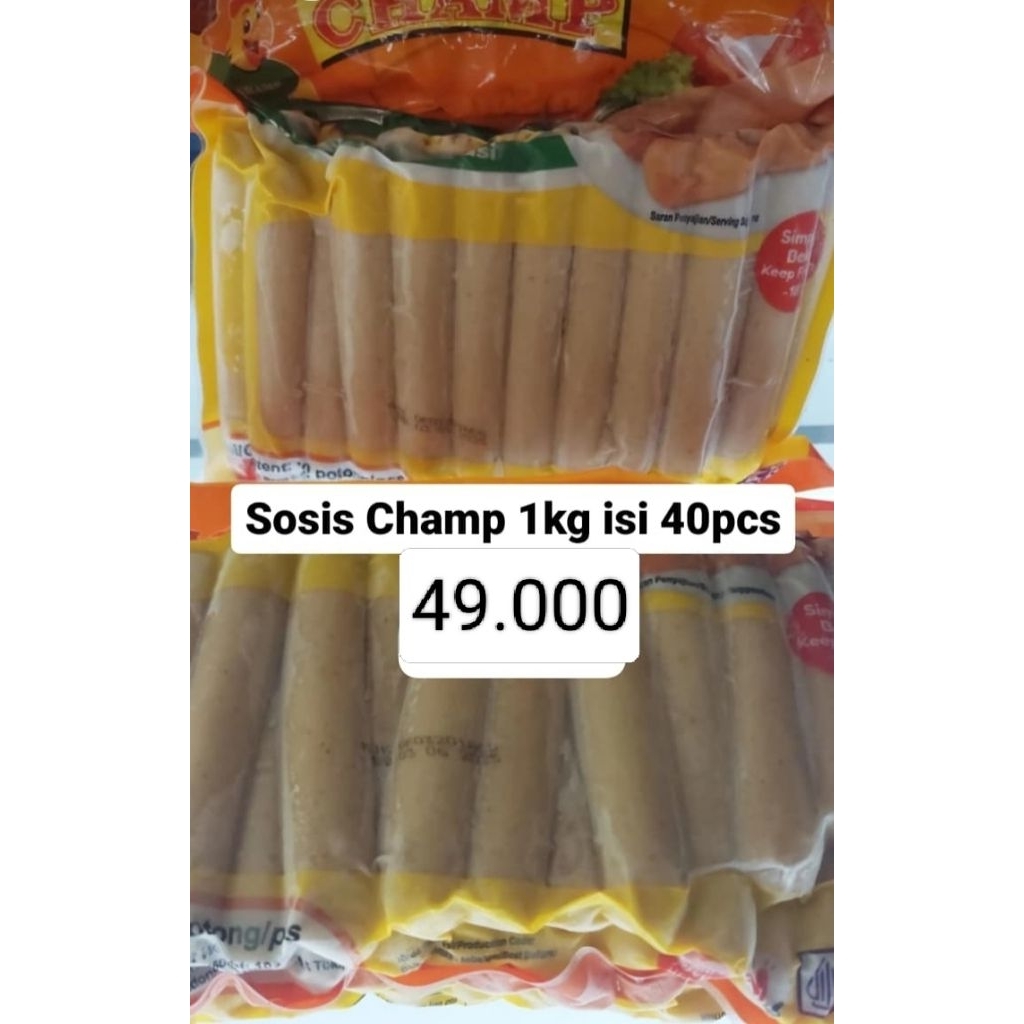 

Sosis Champ 1kg Isi 40 Pcs